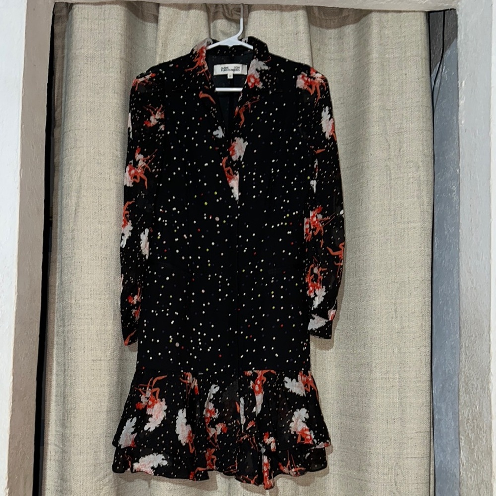 Diane Von Furstenberg 00 Women’s Luciano printed crepe and georgette dress $997
